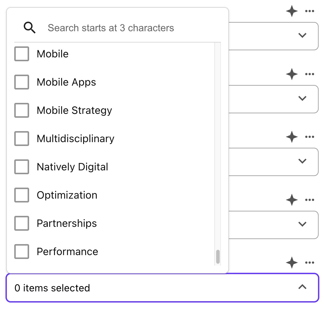 Multilist with Search field now sorted alphabetically, but with results cut off