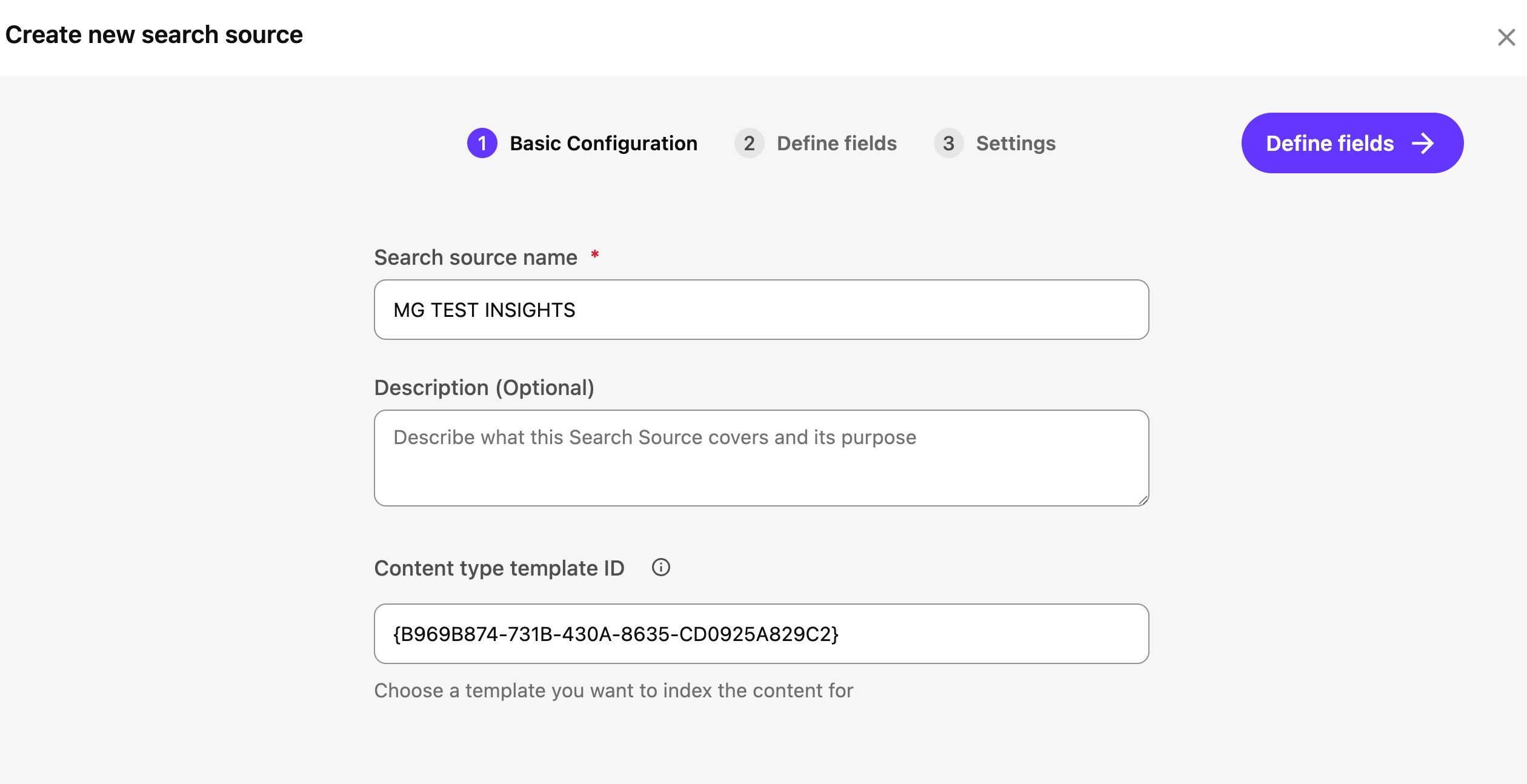 Basic Search Experience Configuration