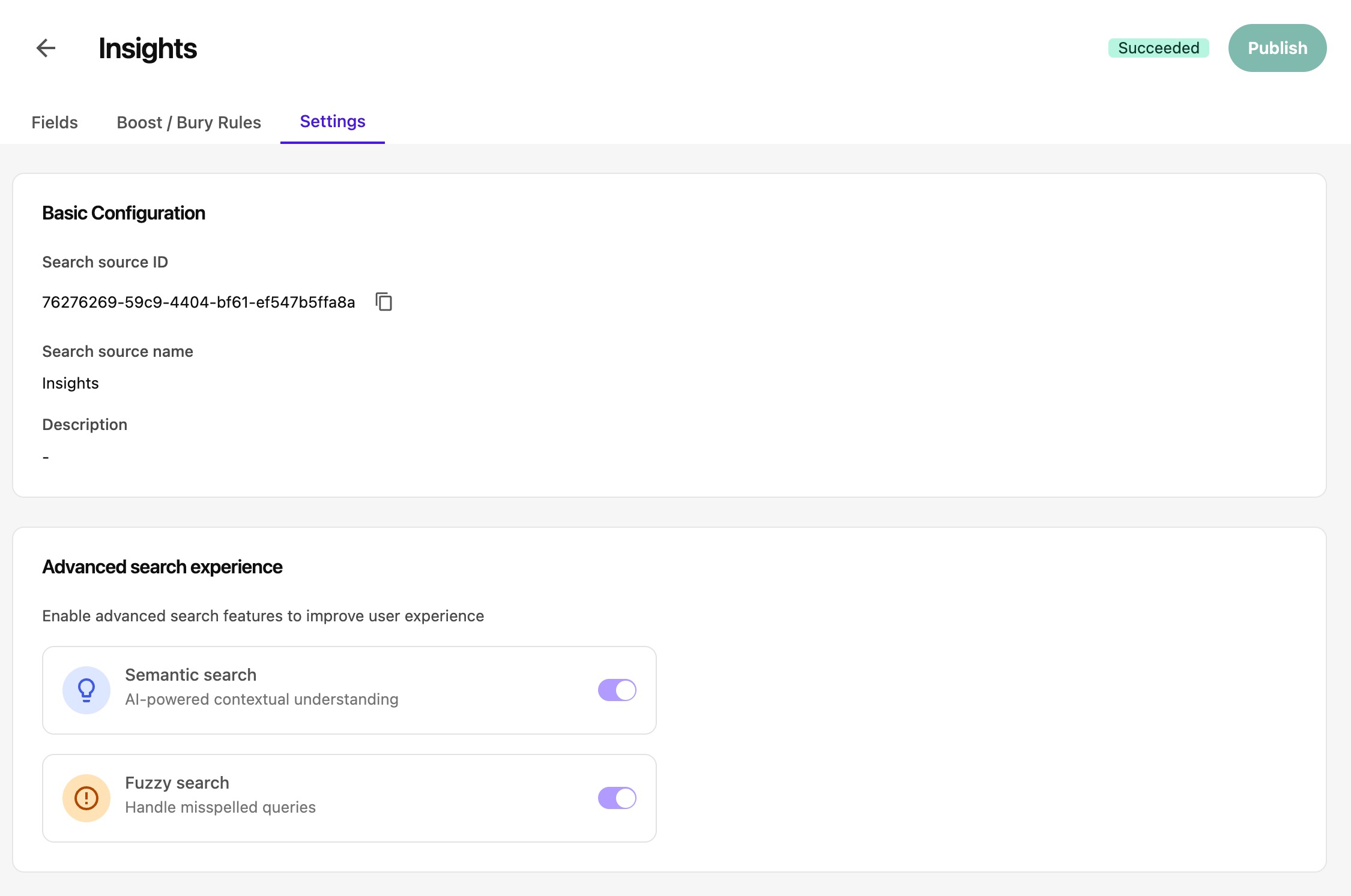 Search Sources View Settings